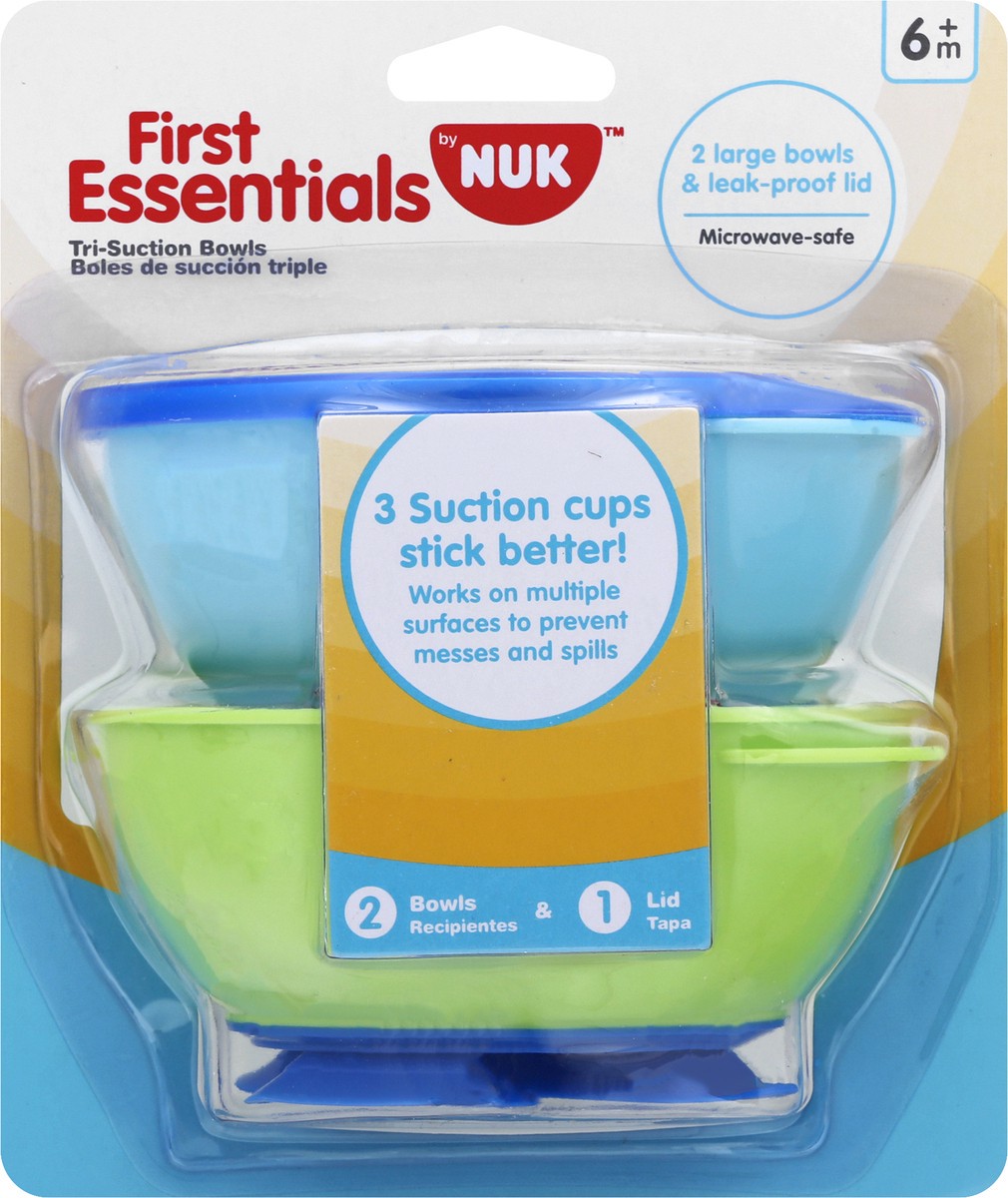 slide 8 of 8, NUK First Essentials Tri-Suction Bowls 1 ea, 1 ct