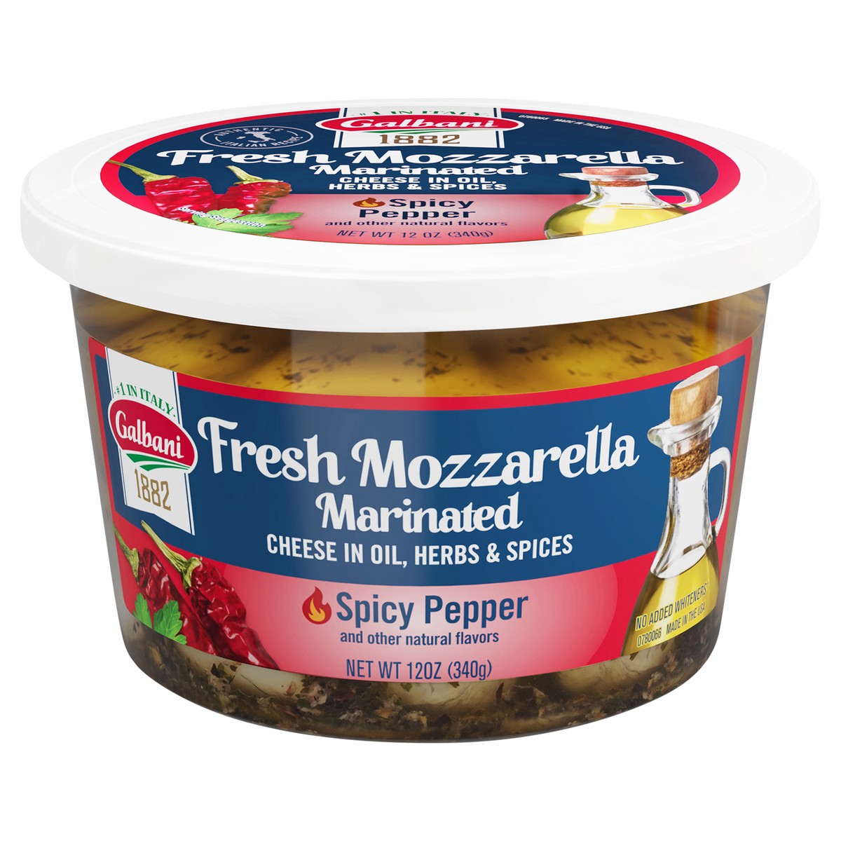 slide 1 of 10, Galbani 12oz Galbani Fresh Mozzarella Marinated Spicy Pepper, 12 oz