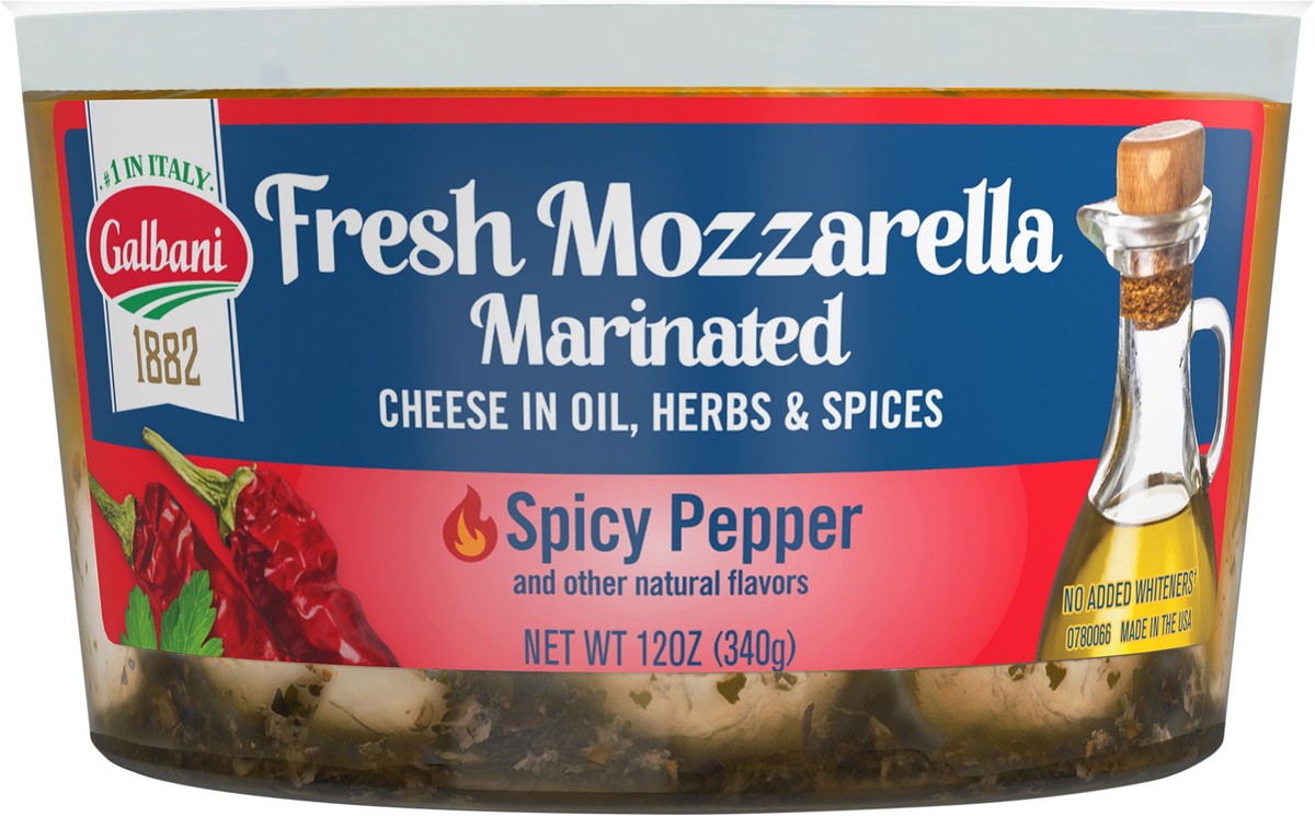slide 6 of 10, Galbani 12oz Galbani Fresh Mozzarella Marinated Spicy Pepper, 12 oz