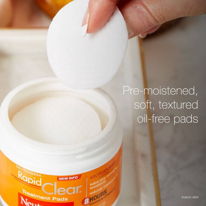 slide 3 of 6, Neutrogena Rapid Clear Maximum Strength Acne Face Pads for Acne-Prone Skin - 60 ct, 60 ct