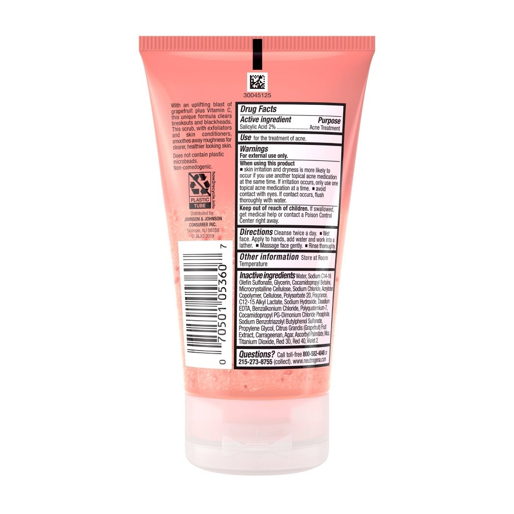 slide 6 of 11, Neutrogena Oil-Free Acne Wash Pink Grapefruit Foaming Scrub, 4.2 fl oz