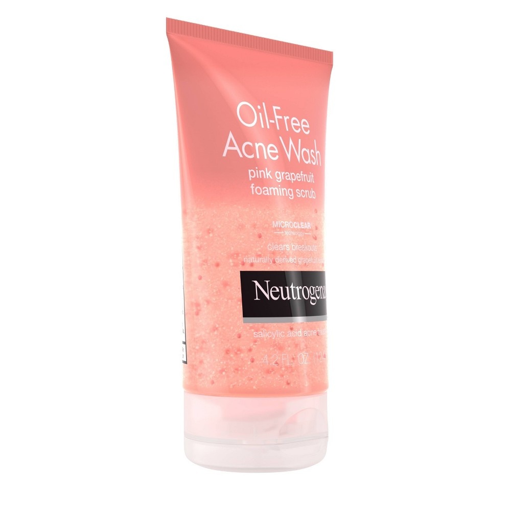 slide 8 of 11, Neutrogena Oil-Free Acne Wash Pink Grapefruit Foaming Scrub, 4.2 fl oz