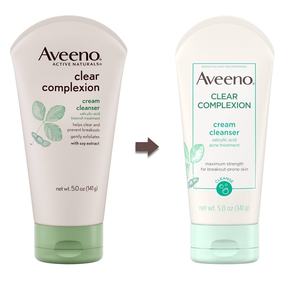 slide 3 of 9, Aveeno Clear Complexion Cream Cleanser with Salicylic Acid, 5 fl oz