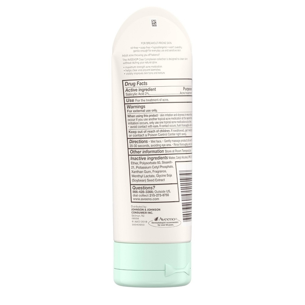 slide 7 of 9, Aveeno Clear Complexion Cream Cleanser with Salicylic Acid, 5 fl oz