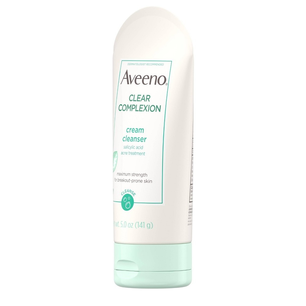 slide 2 of 9, Aveeno Clear Complexion Cream Cleanser with Salicylic Acid, 5 fl oz