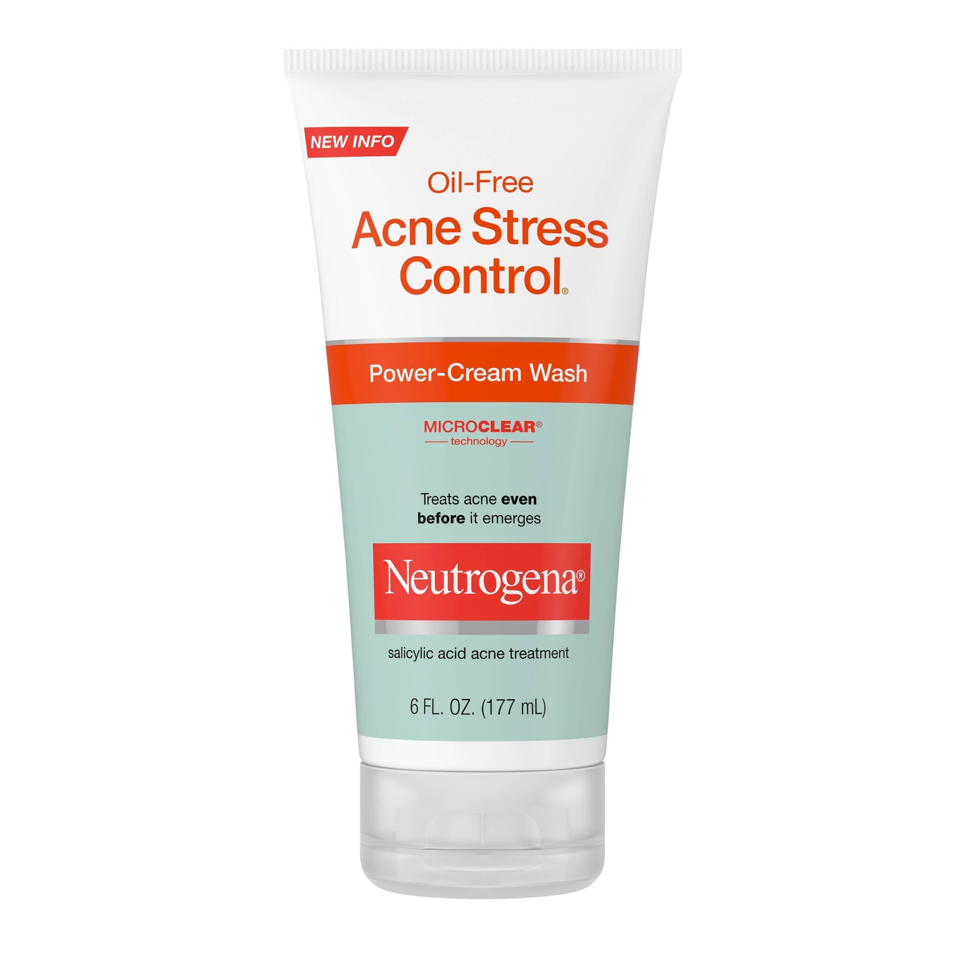 slide 1 of 3, Neutrogena Oil-Free Acne Stress Control Power-Cream Wash, 6 fl oz