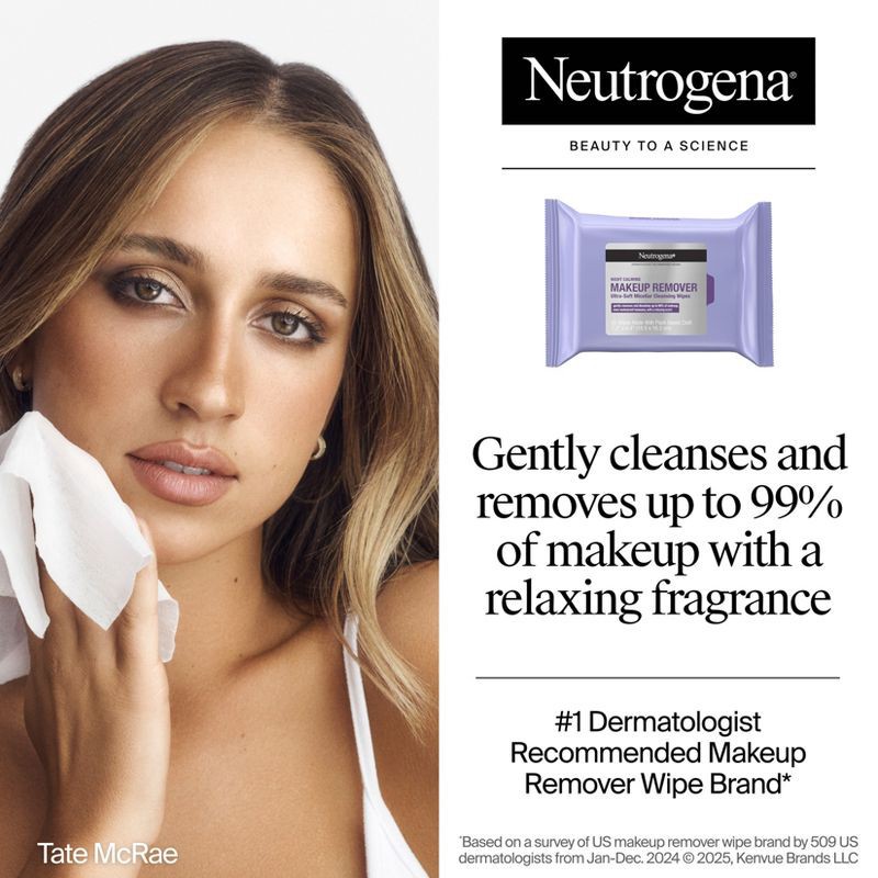slide 3 of 11, Neutrogena Night Calming Makeup Remover Wipes - Ultra Soft Micellar Facial Cleansing - 25ct, 25 ct