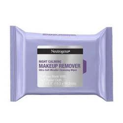 Neutrogena Night Calming Makeup Remover Wipes - Ultra Soft Micellar Facial Cleansing - 25ct