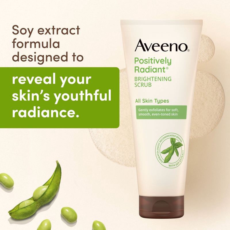 slide 3 of 7, Aveeno Positively Radiant Brightening & Exfoliating Face Scrub - 5oz, 5 oz