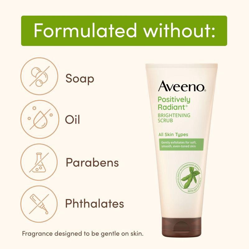 slide 4 of 7, Aveeno Positively Radiant Brightening & Exfoliating Face Scrub - 5oz, 5 oz