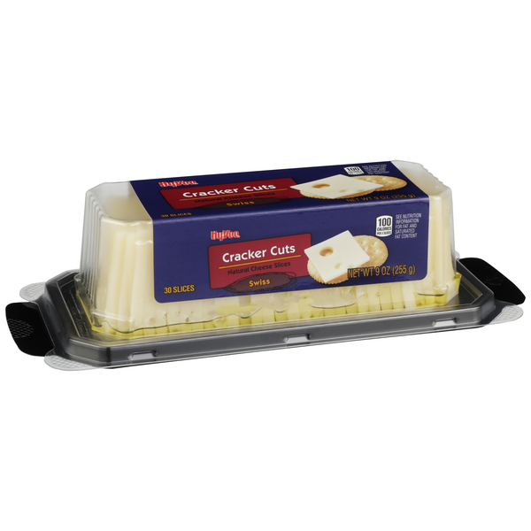 slide 1 of 1, Hy-vee Swiss Cracker Cuts Cheese Slices, 30 ct; 9 oz