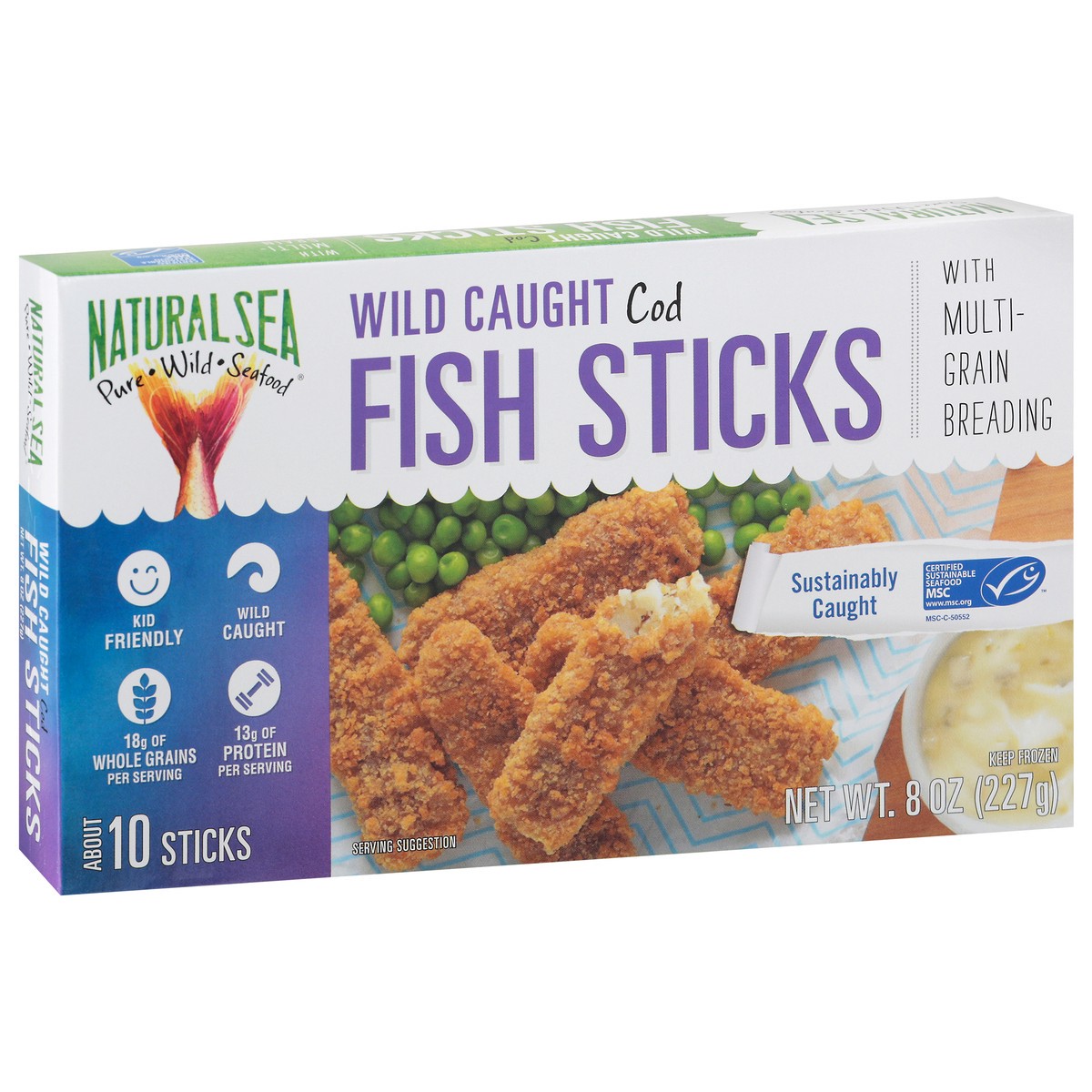 slide 13 of 13, Natural Sea Breaded Cod Fish Sticks, 8 oz