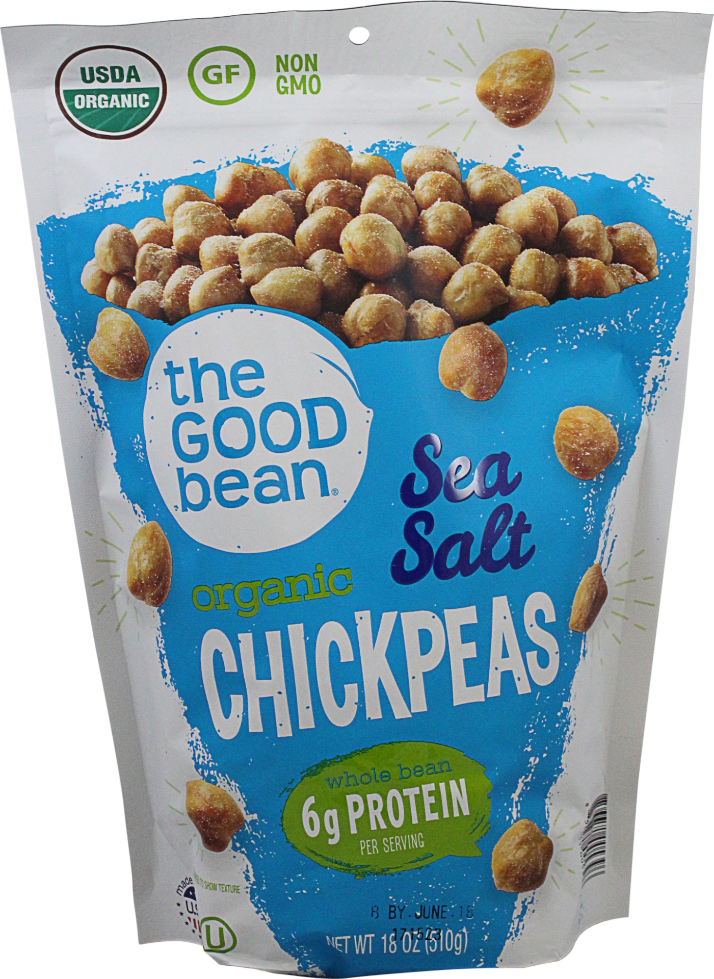 slide 1 of 2, The Good Bean Organic Roasted Chickpeas, 