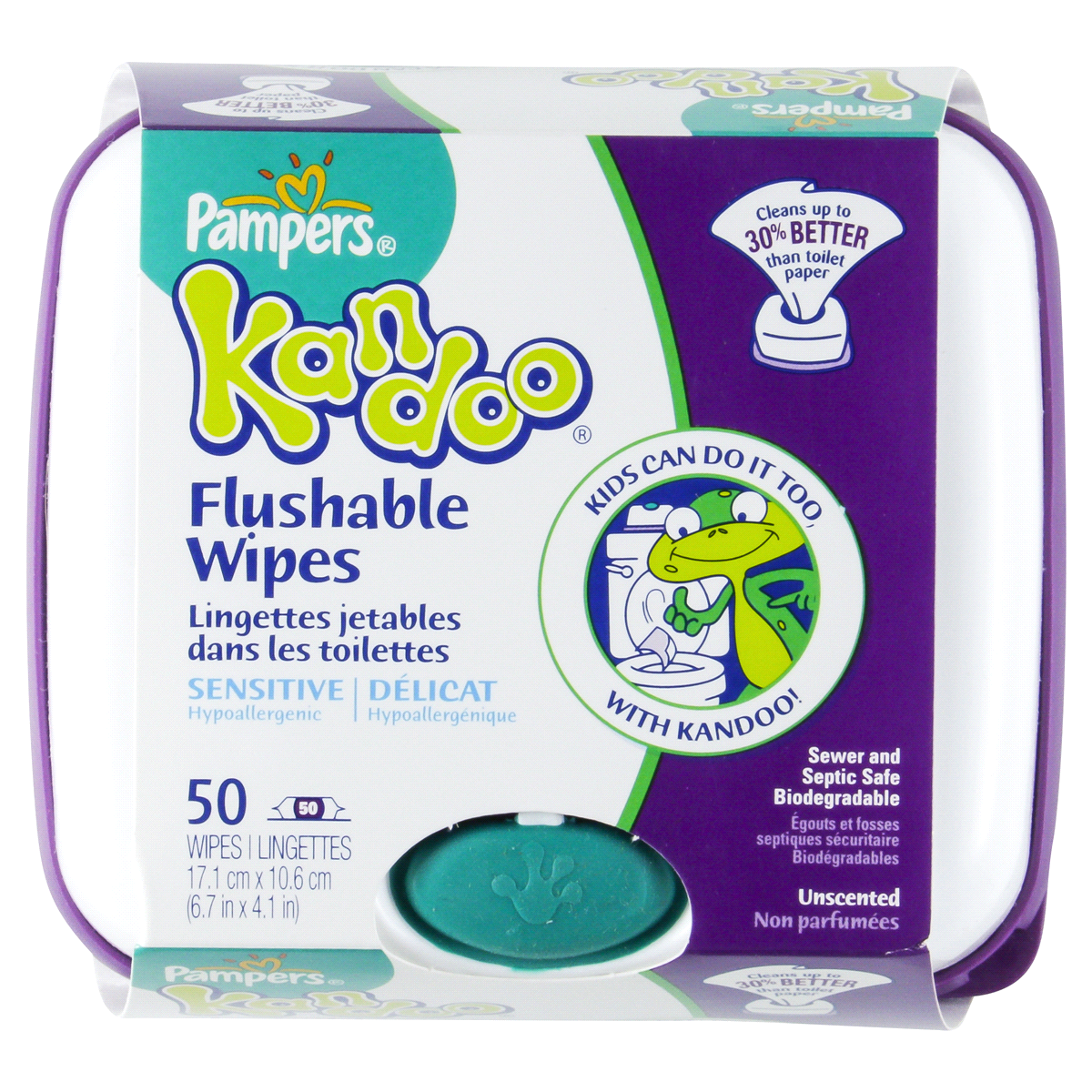 slide 3 of 3, Kandoo Cleansing Wipes , 50 ct