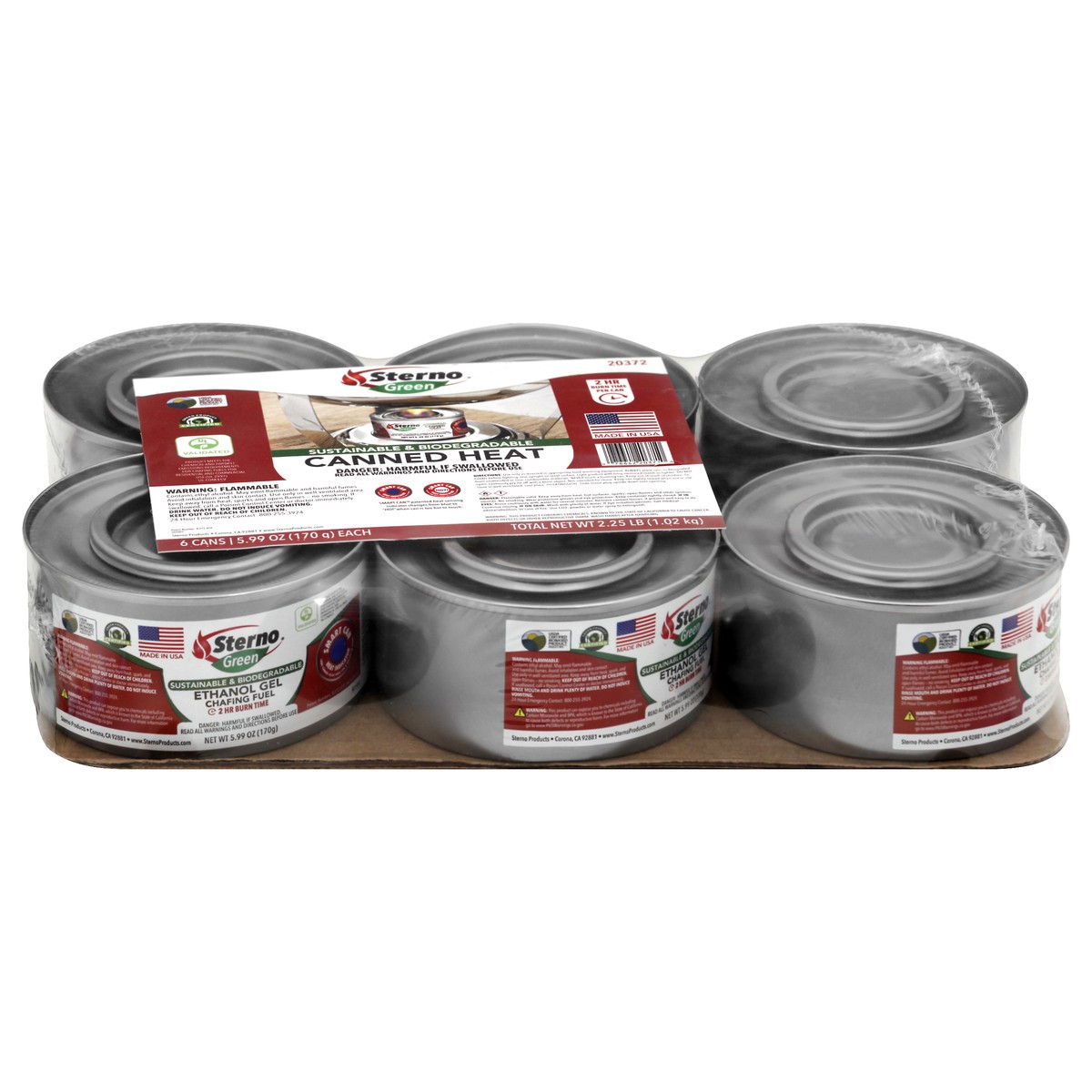 slide 4 of 4, Sterno Green Canned Heat 6 ea, 6 ct