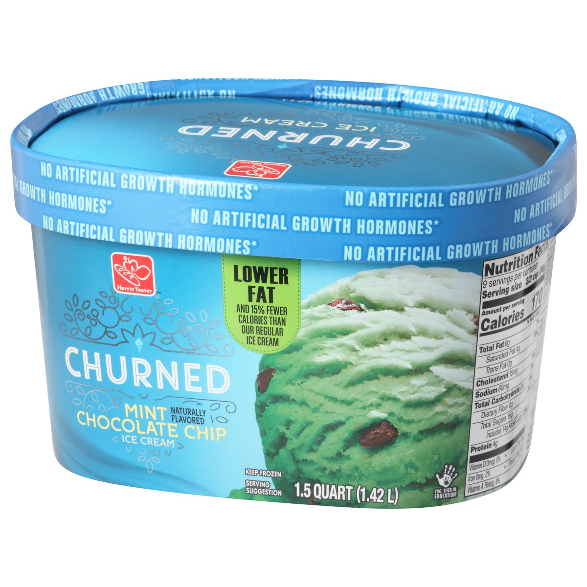 slide 2 of 10, Harris Teeter Ice Cream - Mint Chocolate Chip, 48 oz