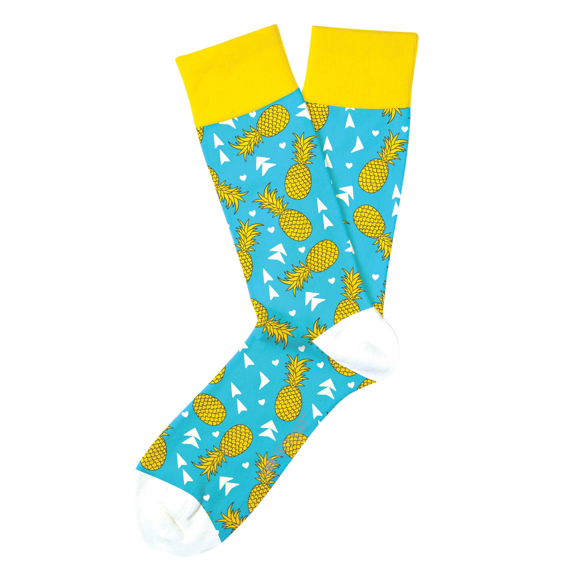 slide 1 of 1, Two Left Feet Pineapple Big Feet Socks, 1 pair