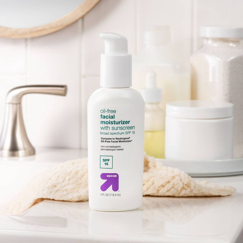 slide 2 of 5, Unscented Facial Moisturizing Lotion with SPF 15 - 4oz - up&up™, 5 x 4 oz