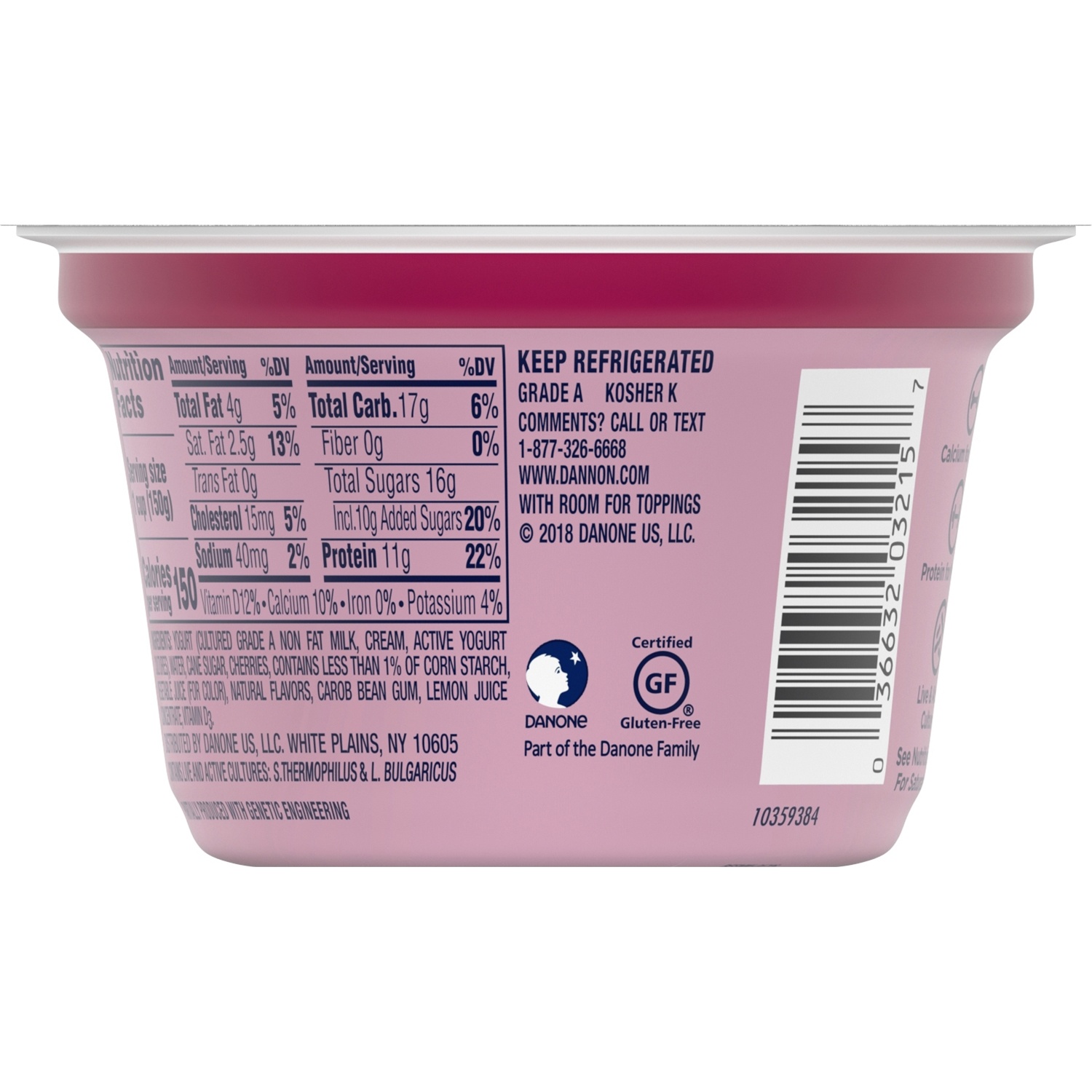 slide 6 of 6, Oikos Whole Milk Cherry Pie Greek Yogurt, 5 oz