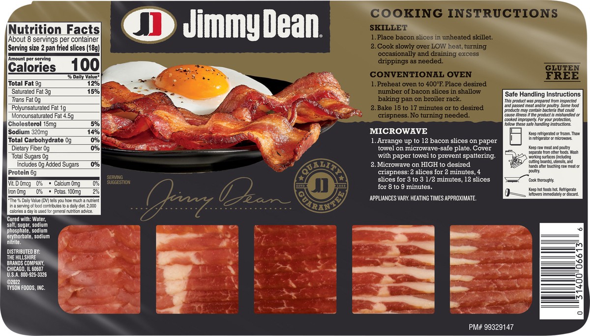slide 3 of 3, Jimmy Dean Premium Applewood Smoked Bacon, 16 oz, 453.60 g