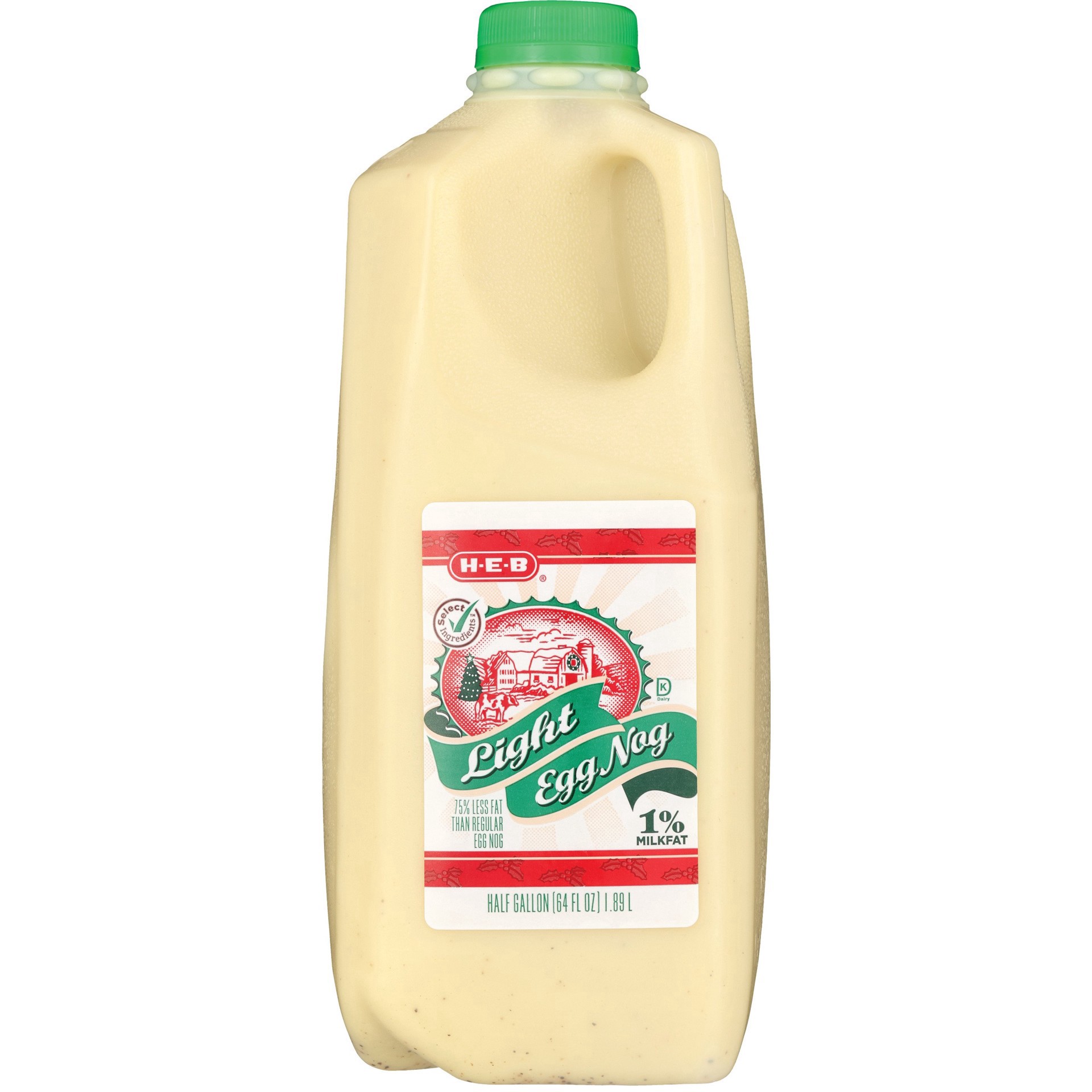 slide 1 of 1, H-E-B 1% Light Egg Nog, 64 oz