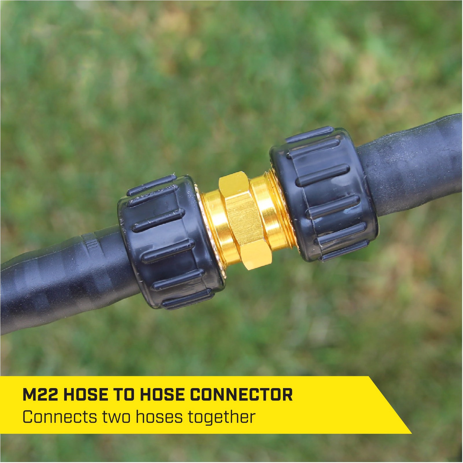 slide 6 of 6, SurfaceMaxx up to 4500 PSI M22 (14-mm) to M22 (14-mm) Brass Gas and Electric Pressure Washers Hose To Hose Connector, 1 ct