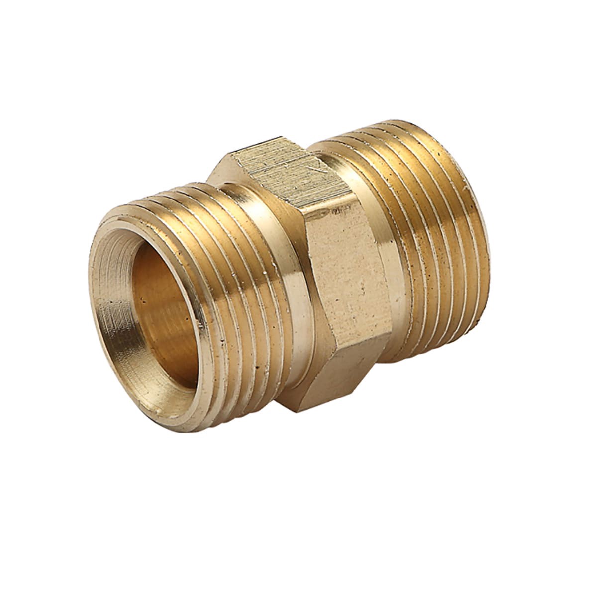 slide 1 of 6, SurfaceMaxx up to 4500 PSI M22 (14-mm) to M22 (14-mm) Brass Gas and Electric Pressure Washers Hose To Hose Connector, 1 ct