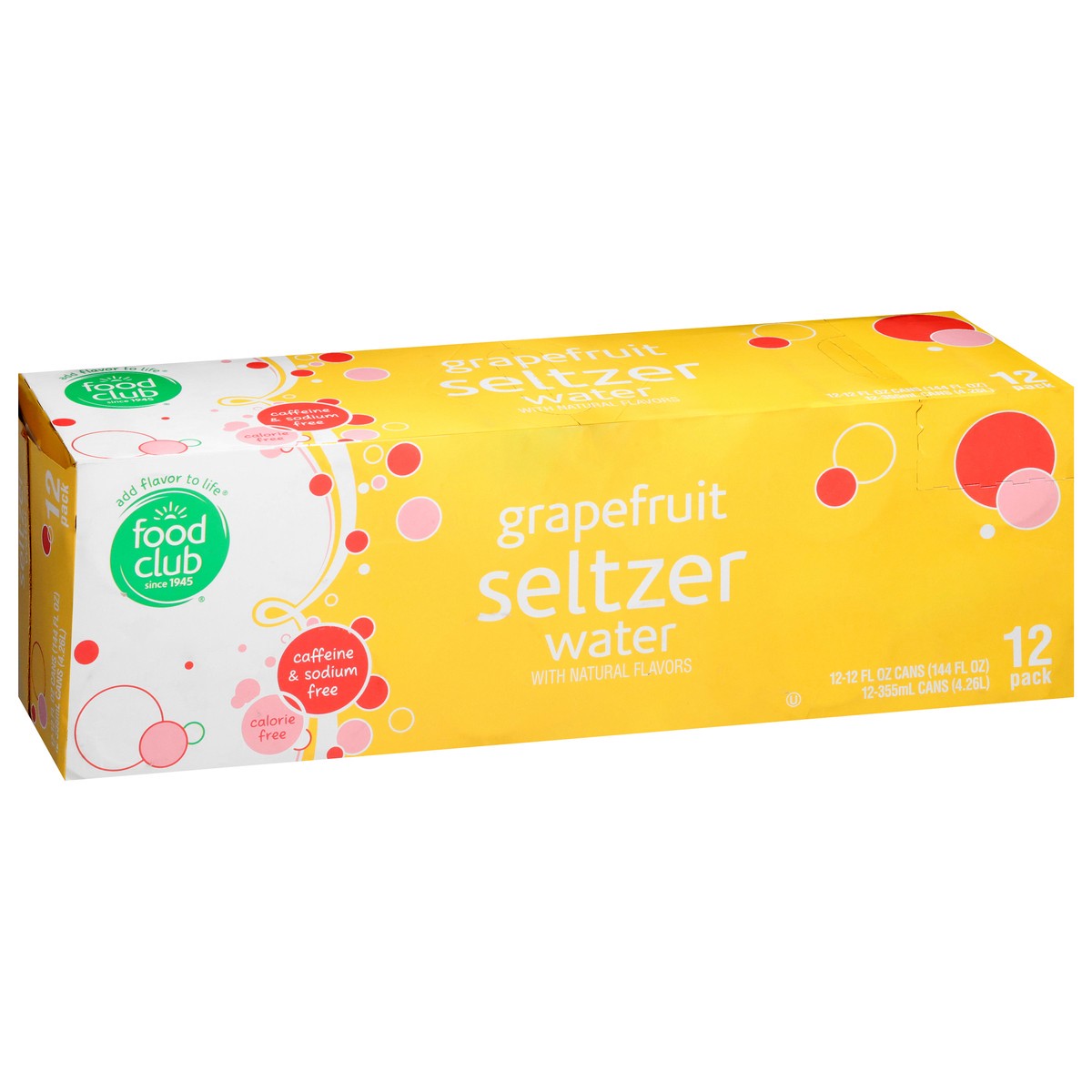 slide 7 of 14, Food Club Grapefruit Seltzer Water Can 12 ea, 12 ct