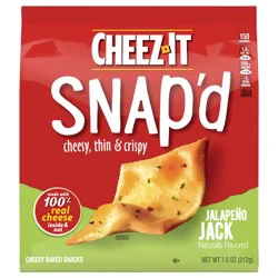 Cheez-It Snap'd Cheese Cracker Chips, Thin Crisps, Lunch Snacks, Jalapeño Jack, 7.5oz Bag, 1 Bag