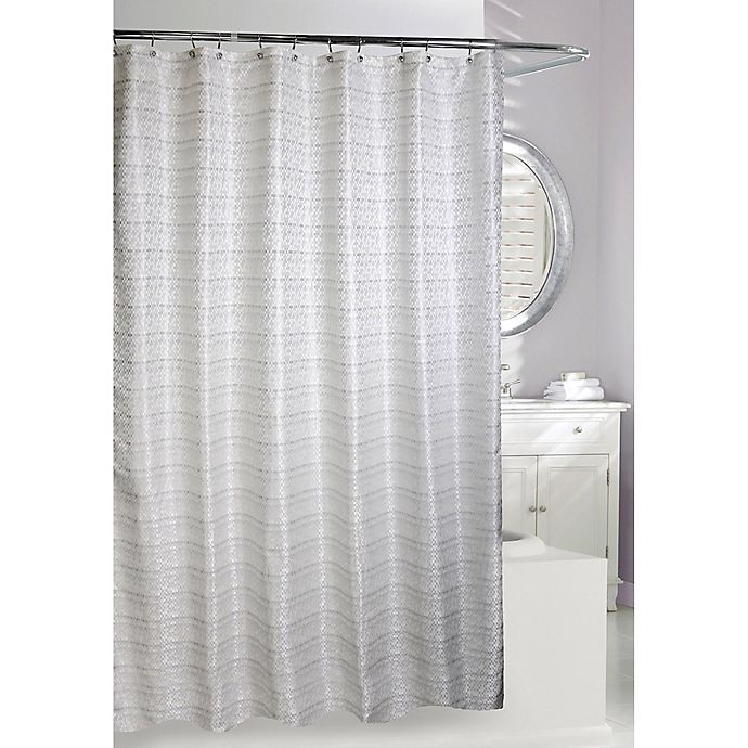 slide 1 of 1, Moda Alberta Avenue Curtain - White/Silver, 1 ct