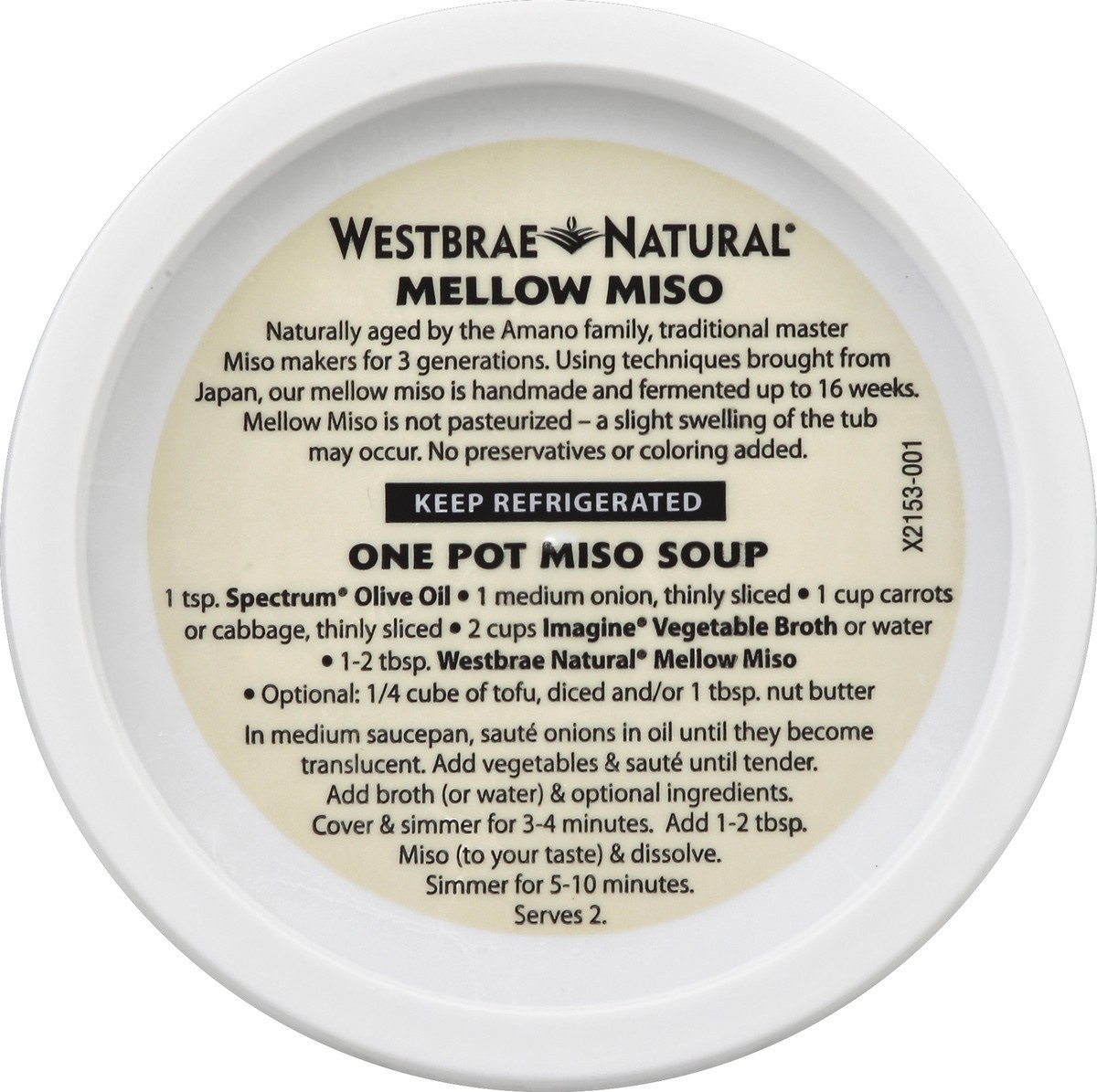 slide 2 of 6, Westbrae Natural Organic Mellow Brown Rice Soybean Paste, 13 oz