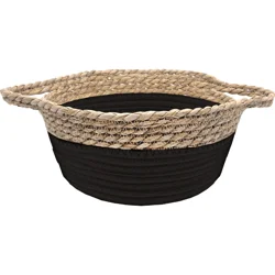 New View Black & Natural Woven Basket