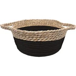 New View Black & Natural Woven Basket
