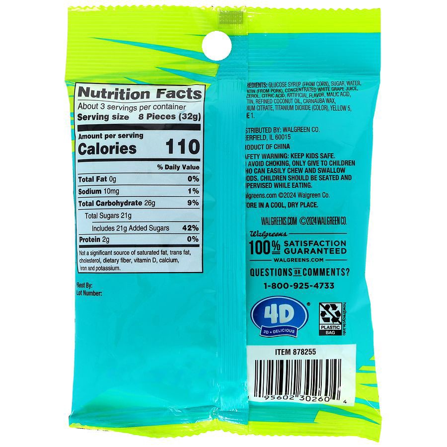 slide 3 of 5, Nice! Gummy Burst Center Filled Candy Cotton Candy Grape, 3.53 oz