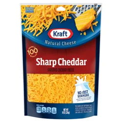 Kraft Sharp Cheddar Shredded Cheese, 8 oz Bag