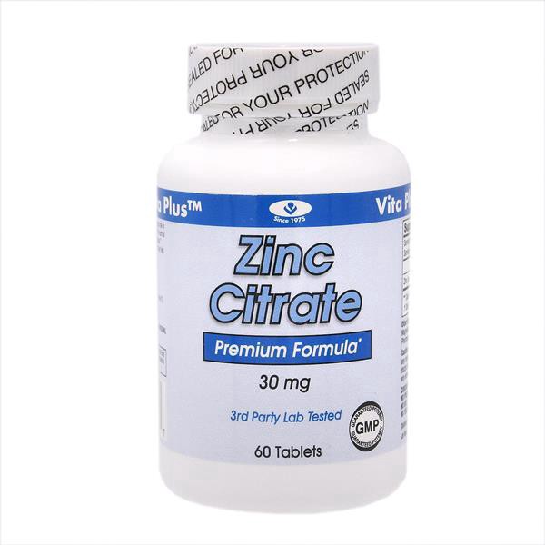 slide 1 of 1, Vita Plus Zinc Citrate 30Mg Tablets, 60 ct