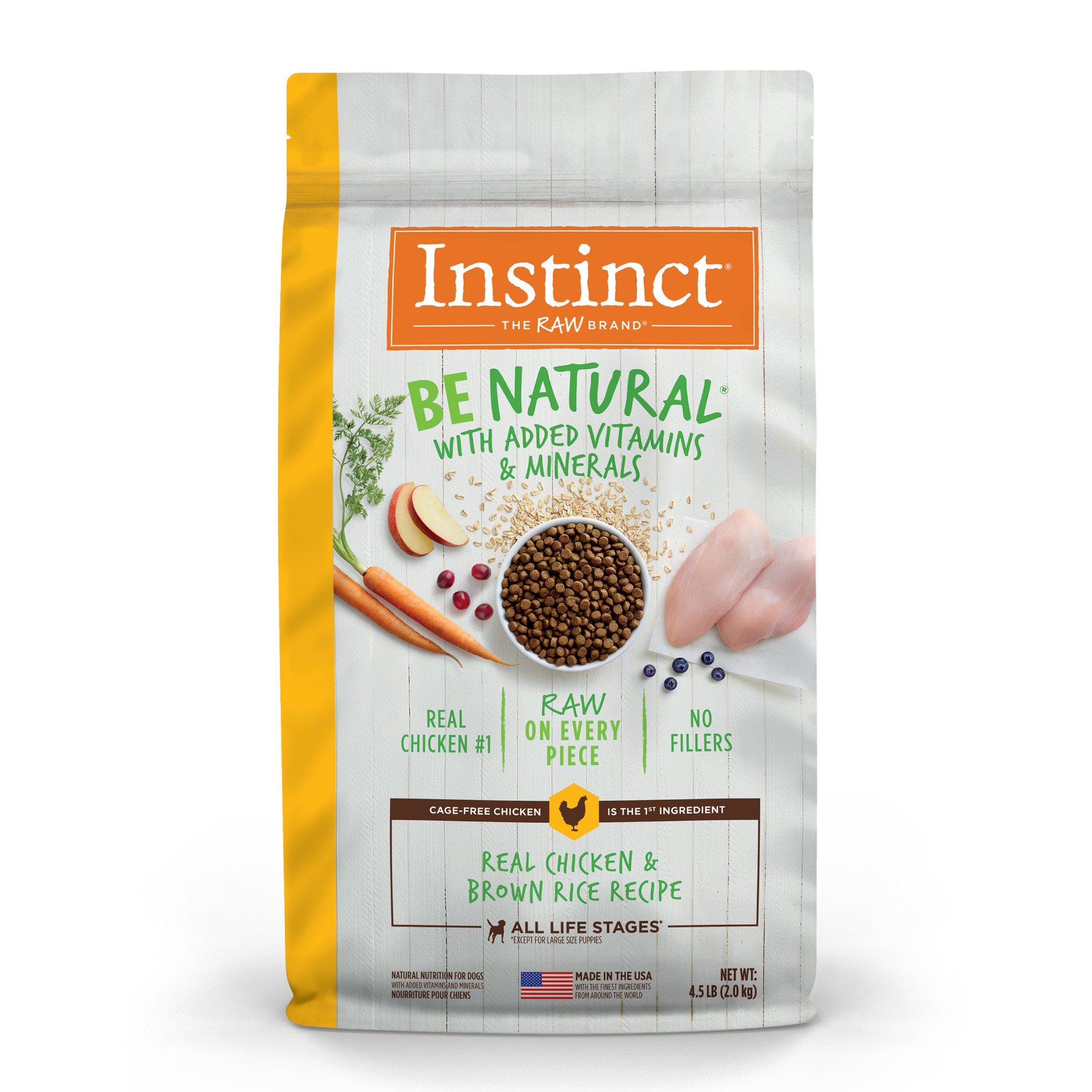 slide 1 of 9, Nature's Variety Instinct Be Natural Real Chicken & Brown Rice Recipe Natural Dry Dog Food, 4.5 lb