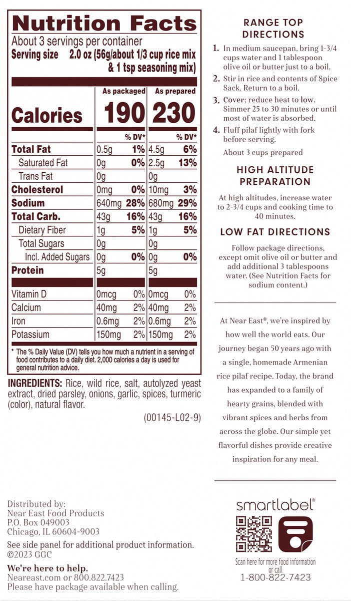 slide 3 of 6, Near East Long Grain & Wild Rice Mix Original 6 Oz, 6 oz