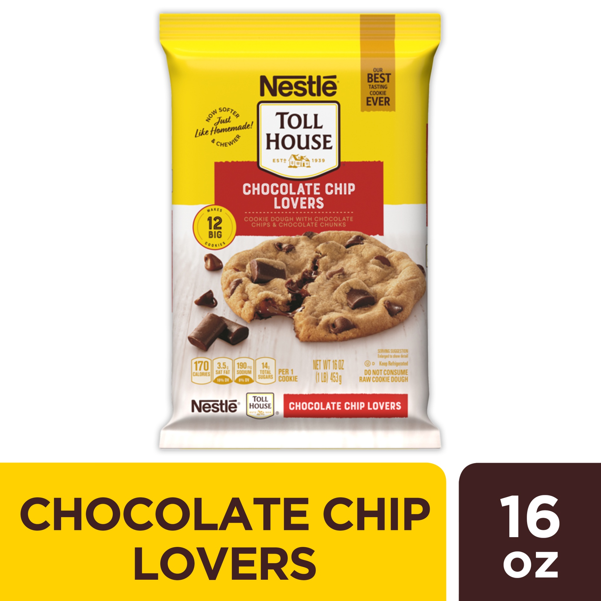 slide 1 of 8, Nestlé Toll House Ultimates Chocolate Chip Lovers Cookie Dough, 16 oz