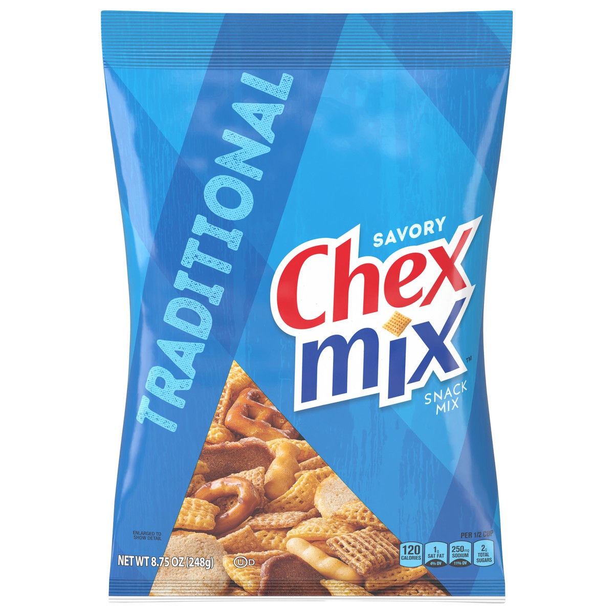 slide 1 of 9, Chex Mix Snack Mix, Traditional, Savory Snack Bag, 8.75 oz, 8.5 oz