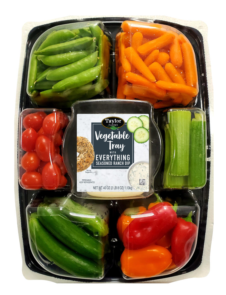 slide 1 of 1, Taylor Farms Everything Seasoned Ranch Dip Vegetable Tray, 40 oz