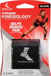 Mueller Typhoon Black Kinesiology Therapeutic Tape 20 ea Blister Pack