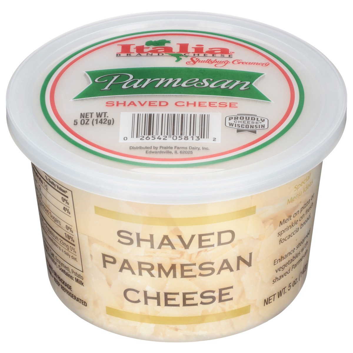 slide 3 of 13, Italia Brand Cheese Shullsburg Creamery Shaved Parmesan Cheese - 5 oz, 5 oz