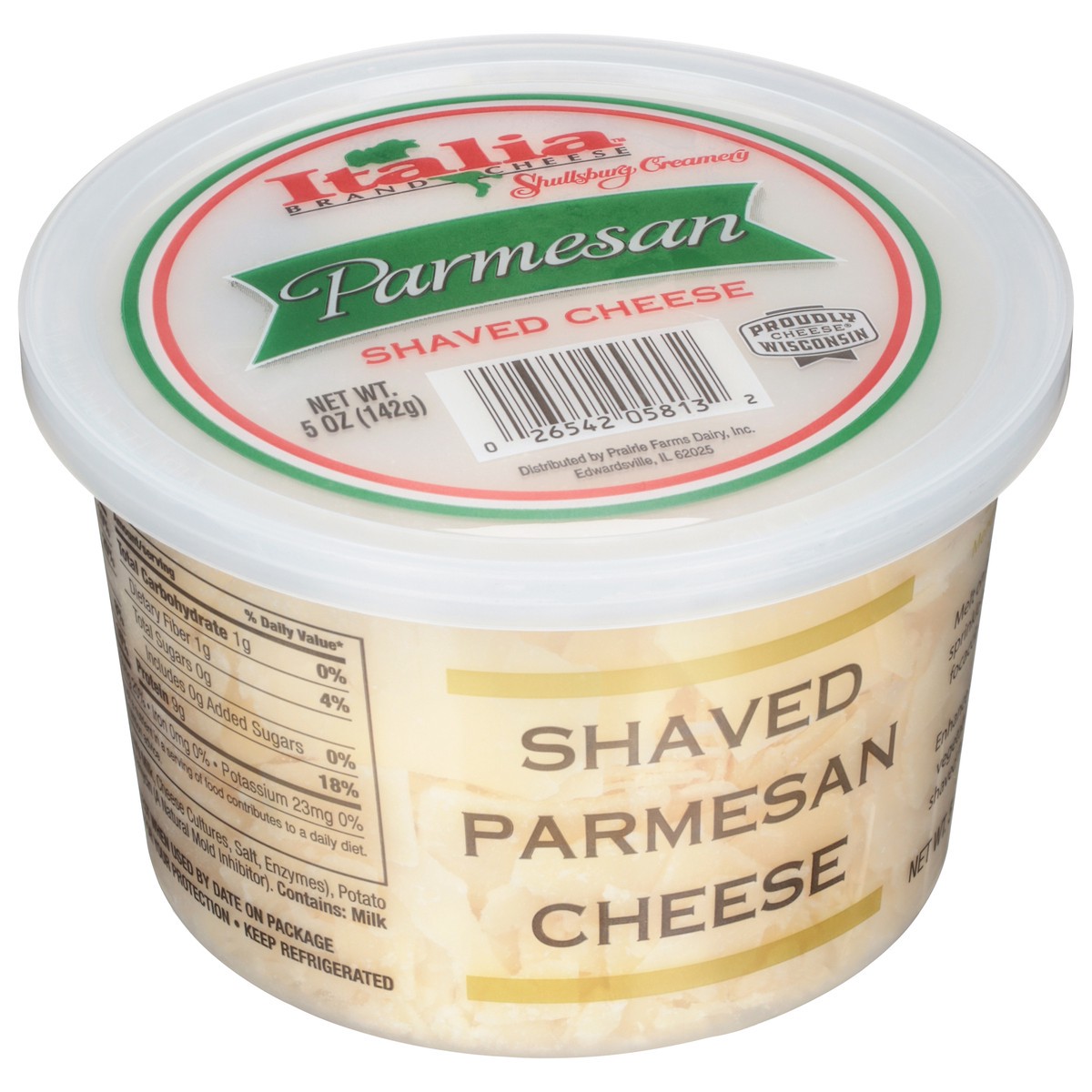 slide 4 of 13, Italia Brand Cheese Shullsburg Creamery Shaved Parmesan Cheese - 5 oz, 5 oz