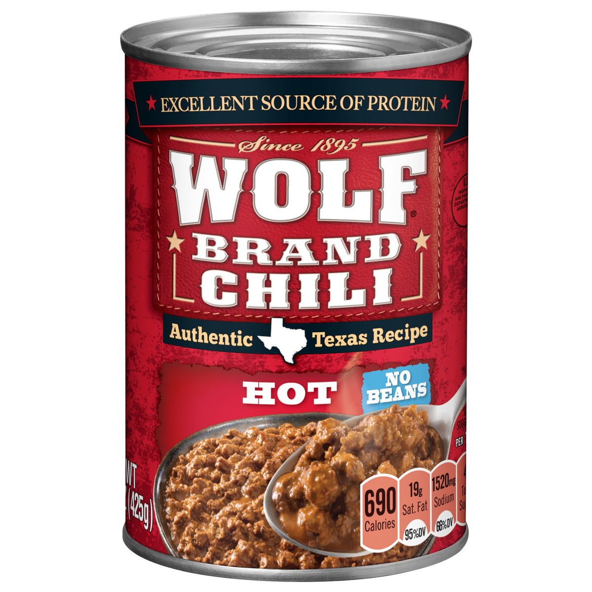 slide 1 of 5, Wolf Brand No Beans Chili 15 oz, 15 oz