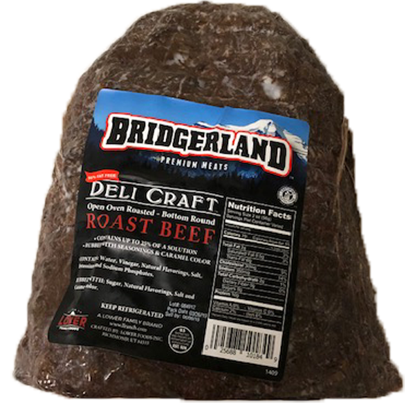 slide 1 of 1, Bridgerland Roast Beef Bottom Round, per lb