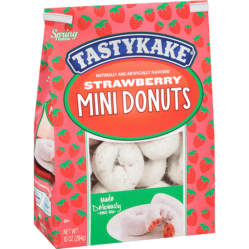 slide 2 of 8, Tastykake Strawberry Mini Donuts, 10 oz