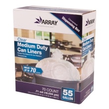 slide 1 of 1, ARRAY Clear Medium-Duty Can Liners, 70 ct