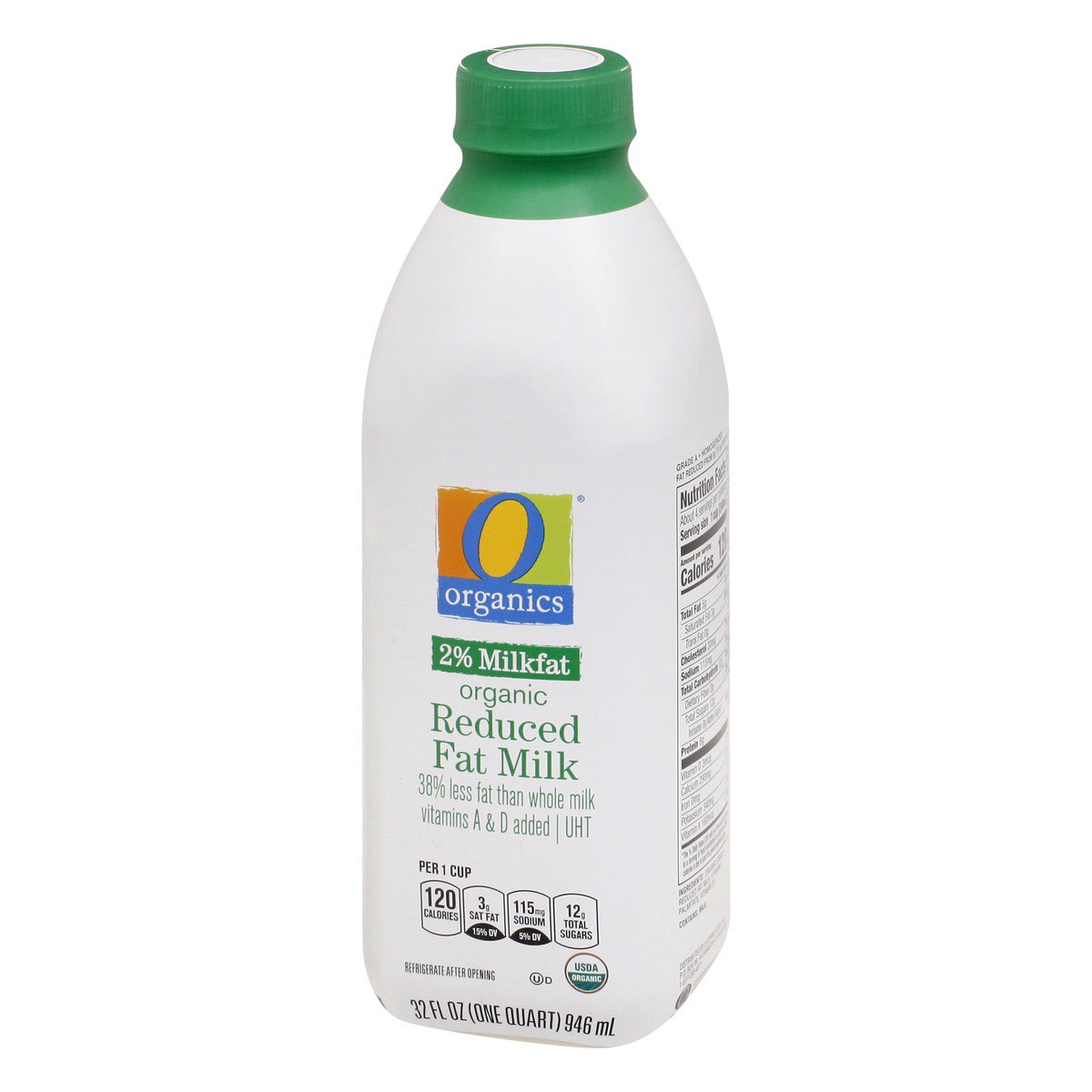 slide 3 of 9, O Organics Milk Reduced Fat 2% Uht, 32 fl oz