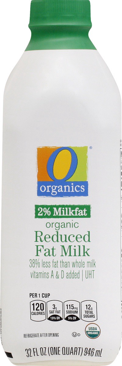 slide 6 of 9, O Organics Milk Reduced Fat 2% Uht, 32 fl oz